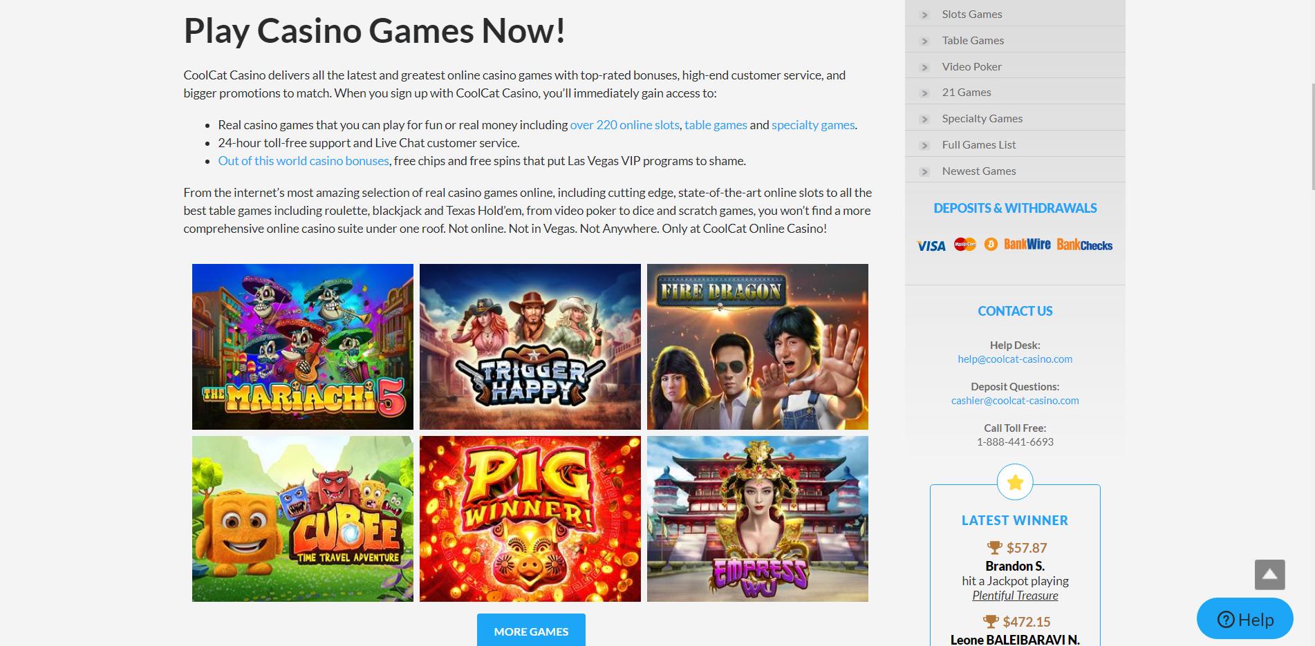 Casino card games free online